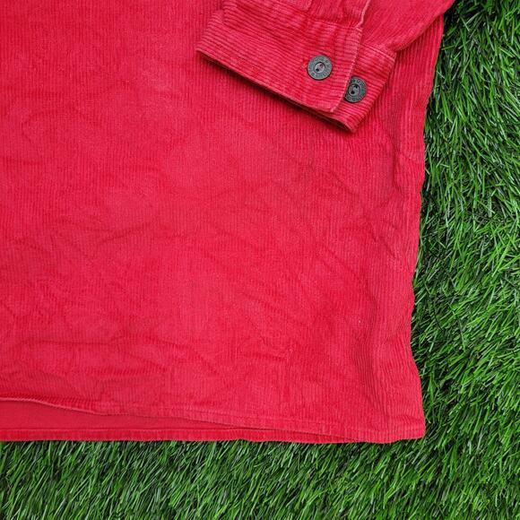 Marlboro Corduroy 1/4-Zip Polo Shirt Large 27x32 Baggy Red - Picture 12 of 16